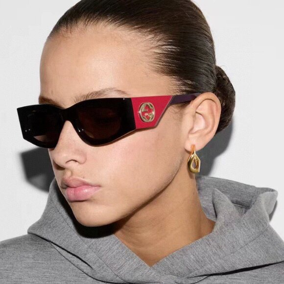 Exclusive Sale! Gucci GG1664S 002 Sunglasses - Havana Frame, Green Lenses main image 9